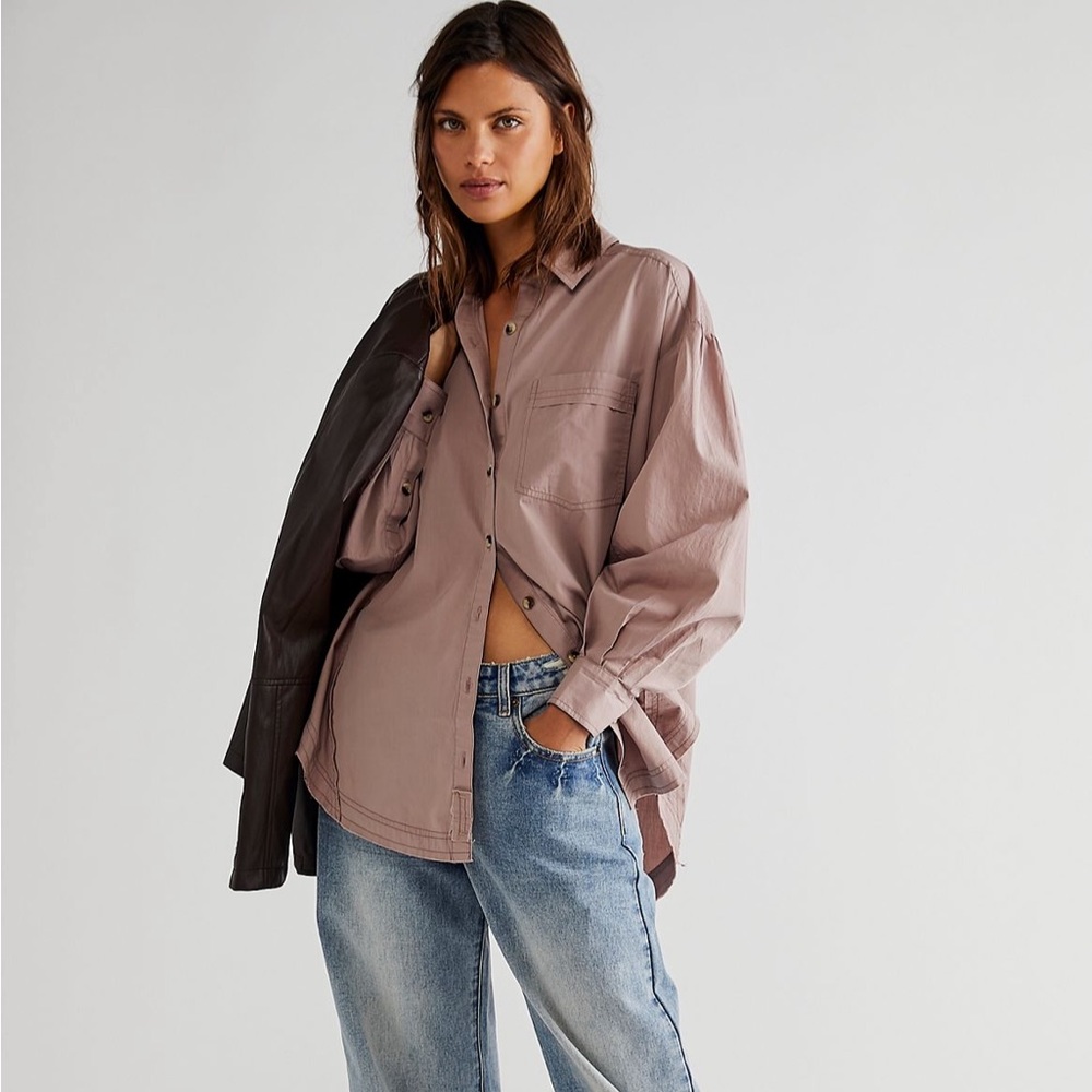 We The Free Mauve Button Down Shirt - Picture 4 of 7